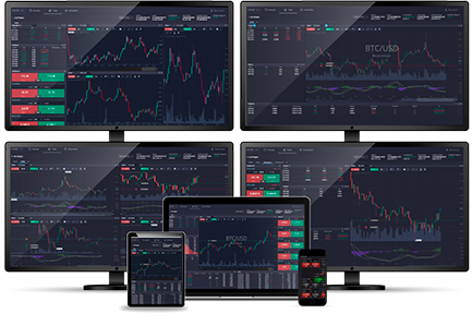Screens with trading terminals